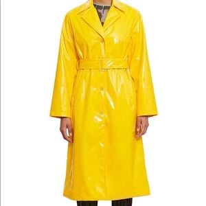 Opening Ceremony vinyl yellow trench coat size S
